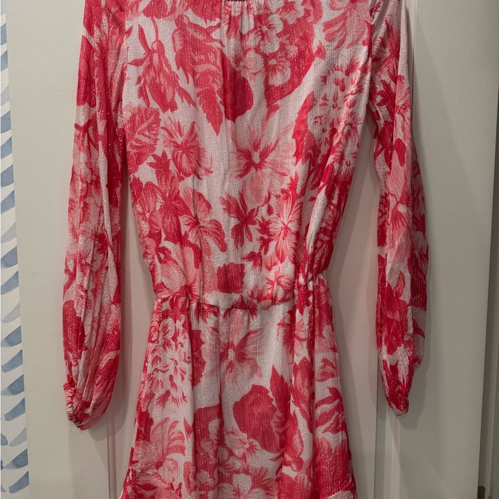 Rococo Sand Lurex Floral Dress in Pink - Picture 4 of 6